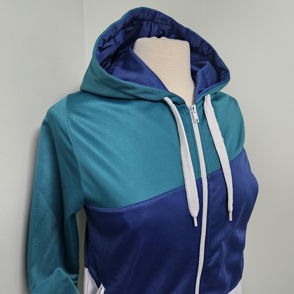 Divided by H&M Zip Up Jacket Hoodie Womens Mens Unisex Blue Green Size Medium - Picture 3 of 10